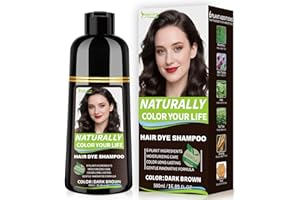 Vireo Color Dark Brown Hair Dye Shampoo for Women & Men, 15 Min Gray Coverage, 3 in 1 Semi-Permanent Color with Natural Herbal Ingredients, Lasts 60 Days