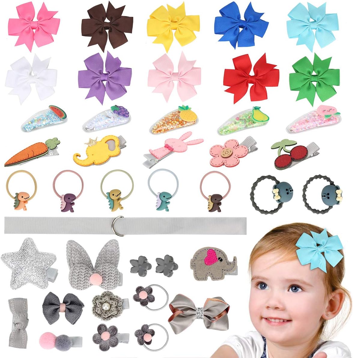 42 Pinzas Para el Cabello Para Bebés y Niñas, Accesorios Para el