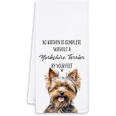 OSLYSOF Yorkshire Terrier Gifts Kitchen Towels, Yorkie Gifts for Yorkie Mom Lovers Women, Dog Tea Towels Dish Hand Towel, Funny Dog Kitchen Decor, 16x24 Inch