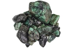 Hypnotic Gems 1 lb Bulk Emerald Rough from Brazil - Natural Raw Stones & Fountain Rocks for Tumbling, Cabbing, Polishing, Wire Wrapping, Wicca & Reiki Crystal Healing