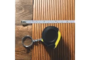 Tape Measure Keychain, Rubber-Coated, 3ft Dual-Scale, Smooth Sliding Lock