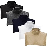 Fake Turtleneck Dickey Detachable Collars Set Half Top Mock Blouse Collar for Women Men