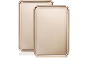 Wildone Baking Sheet Pan Set, Commercial Cookie Sheets for Oven, Nonstick Carbon Steel Half Sheet Pan 17.5x12in, Heavy Duty &