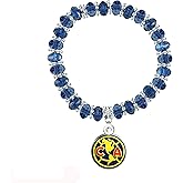 Simran International Inc. Club America Faceted Acrylic Beaded Stretch Bracelet with Logo Charm