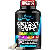 Electrolyte Tablets with Magnesium, Sodium, Potassium, Chloride - 120 Tabs | Electrolytes Salt Pills with Kelp Powder, Vitamins D3 &amp; B6 - Keto Friendly Oral Tablets as Capsules - Lab Tested