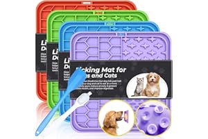 Licking Mats for Dogs and Cats 4 Pack, MINHAO Dog Licking Mat Premium Lick Pad with Suction Cups for Anxiety Relief, Dog Peanut Butter Lick Pads for Boredom Reducer, Perfect for Bathing Grooming