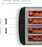 Dualit 4 Slice Lite Toaster 36mm Slots Bagel Defrost High Gloss Black view 4