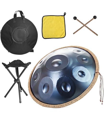 Amazon.com: 18 Inches G Minor Kurd Handpan Drum,440Hz 9 Notes Hand