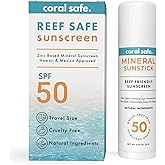 Reef Safe Sunscreen SPF 50 Facestick - Biodegradable, Hawaii & Mexico Approve, Zinc, Vitamin E, Oxybenzone & Octinoxate Free, Water Resistant, Natural Ingredients, Made in USA by Coral Safe