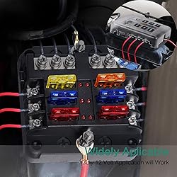 Deyooxi 6 Way Fuse Block,12V Blade Fuse 6 Circuit