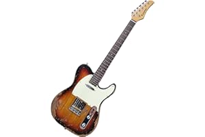 Censtar Relic Electric Guitar,ELM Body and Maple Neck,Bone Nut,6-String Relic Guitar,Professional/Full Size/Electric Guitars for Adults.