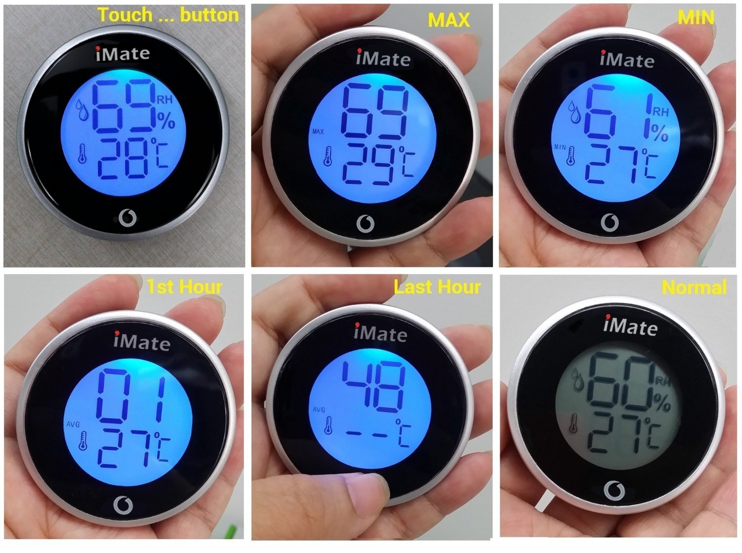 Home Digital LCD Humidity Meter Thermometer Cigar Humidor Wine Cellar