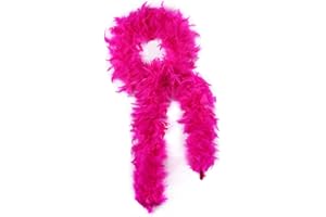 SOGUGOM Pink Bulk Feather Boas - 50g 2 Yards Boa Feathers for Christmas Tree, Women,Dancing Craftting Party and Festival Decoration(Hot Pink)