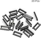 sourcing map 16 Pin DIP IC Socket Connector 2.54mm Pitch Dual Row Round Pins 20 view 3