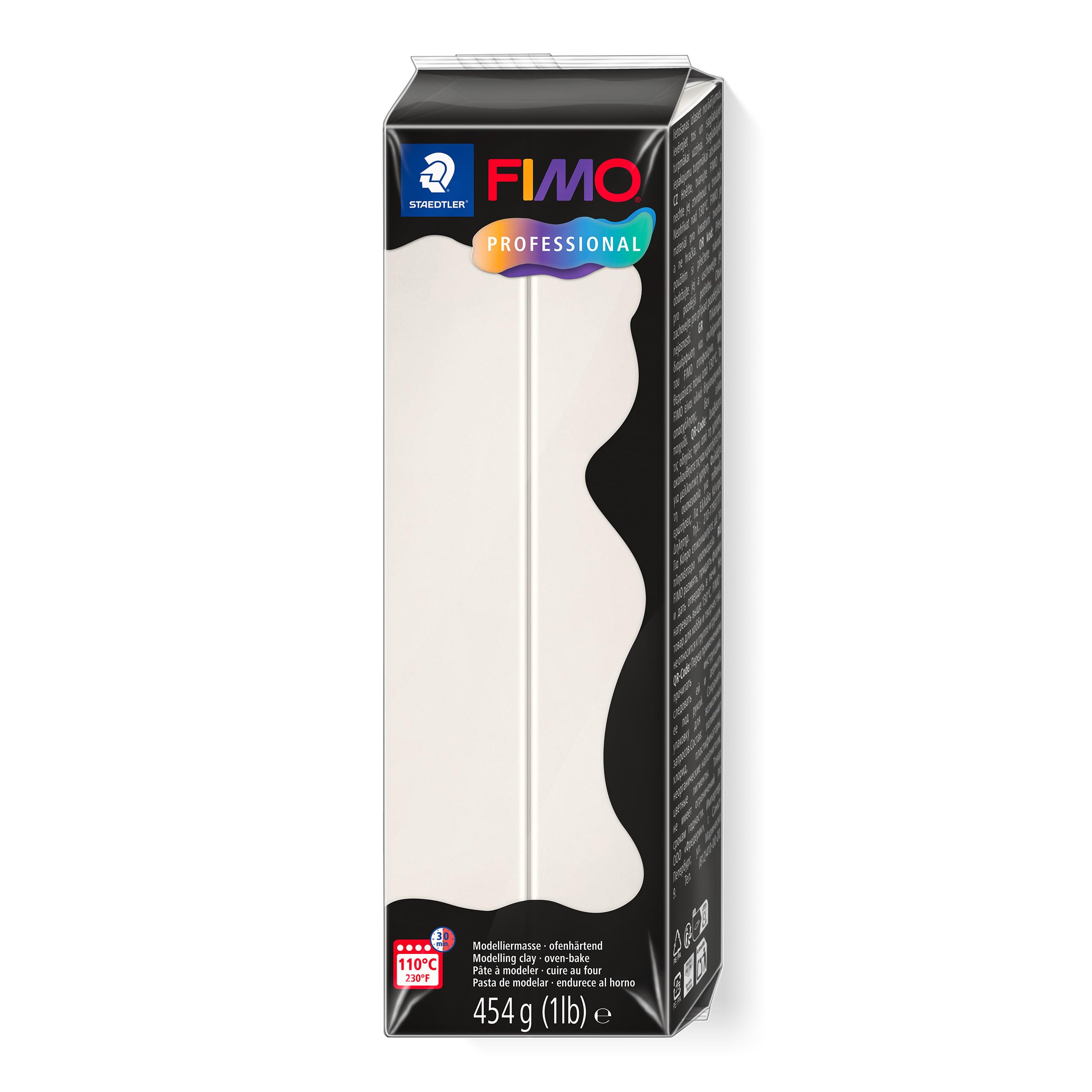 STAEDTLER Polymer Modelling Clay - FIMO Professional - Oven Bake Clay - Porcelain - 454g Block, 8041-03