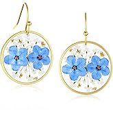 Pressed Flower Earrings Daffodils Pressed Wildflower Earrings Handmade Earrings Dry Flower Earrings Personalized Pressed Flower Earrings Handmade Unique Resin