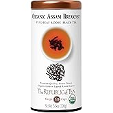 The Republic of Tea Organic Assam Breakfast Black Full-Leaf Loose Tea | 3.5 Oz Tin | Steeps 50 Cups