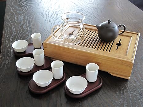 Amazon 中国茶器 竹茶盤 組杯4のセット 茶道道具 オンライン通販