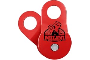 MILINI Snatch Block, Strength Recovery Off-Road Heavy Duty Winches Pulley for Synthetic Rope or Steel Cable, Universal Tackle Block for Truck, Tractor, ATV & UTV (Red, 8T)