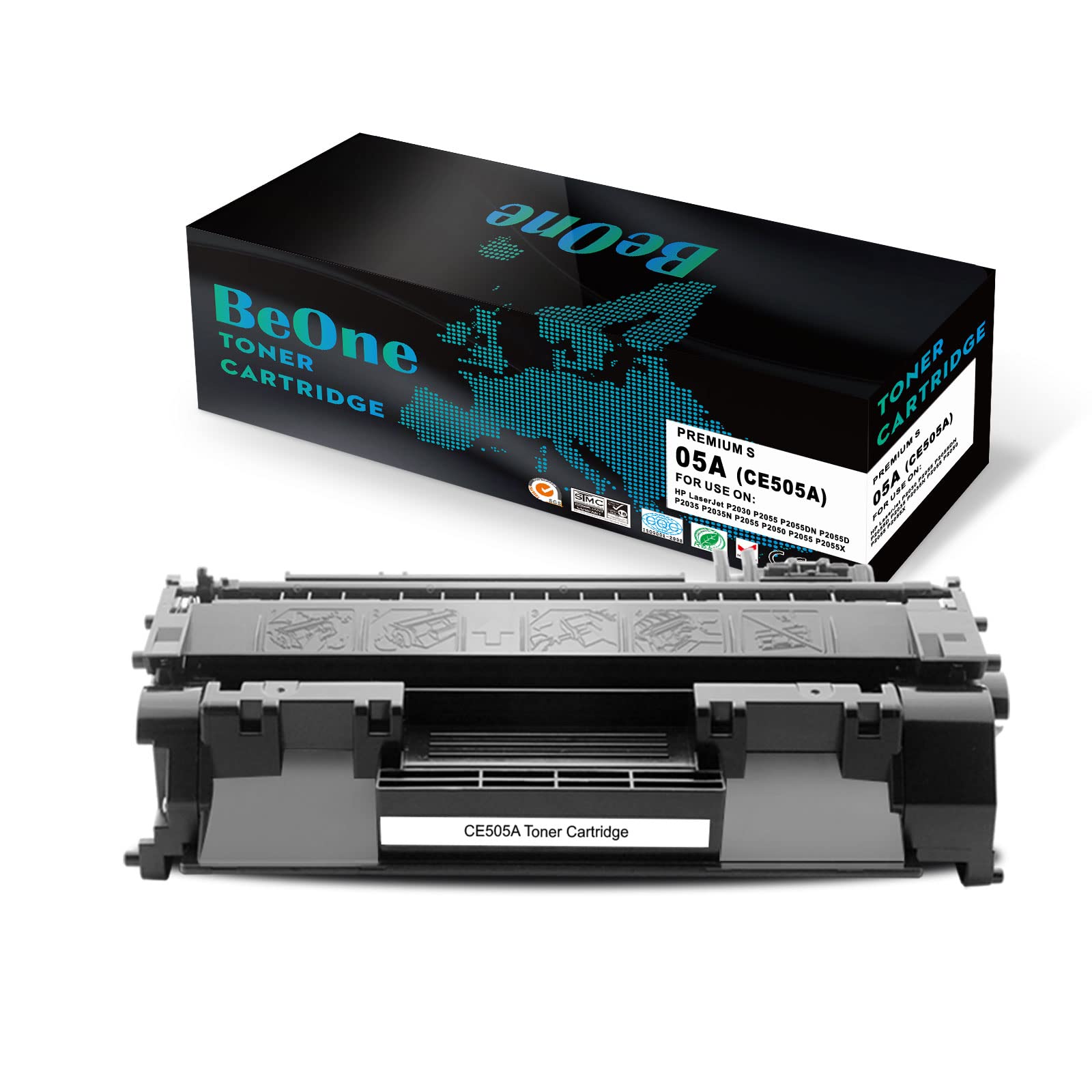 BeOne 1X 05A CE505A 05X CE505X Toner Cartridge Compatible for HP Laserjet P2030 P2055 P2035N P2035 P2055D P2055DN P2055X P2056 P2057 Printers (1 Black)