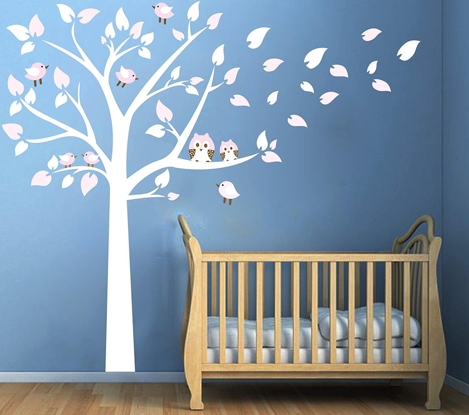 Aiyang Blanc Arbre Mur Autocollant Hibou Oiseau Stickers Muraux Pour Bebe Les Enfants Pepiniere Chambre Mur Art Deco Rose Decorations Murales Bebe Puericulture Eng Bouldermicrofinance Org