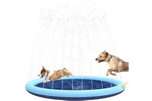 WITYOO Splash Pad for Dogs Kids, Non-Slip Pet Thickened Durable Sprinkler Wading Pools, Splash Play Mat Outdoor Game Water Toys for Baby Girls Boys Children Pets