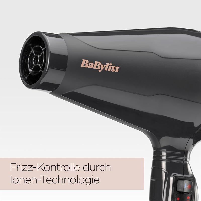 Italian Air Pro Föhn mit Diffusor – Hergestellt in Italien, 2200W Hochleistungs-Haarföhn, Ionen Anti-Frizz-Technologie, 2 Temperatur- und 2 Geschwindigkeitsstufen, Schwarz, 6719DE