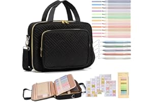 Bible Study Bag Complete Set, Bible Essentials Includes Carrying Case Highlighters Tabs Gel Pens for Women Men (Black)