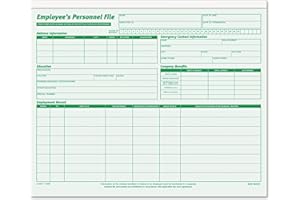 TOPS 3287 TOPS Employee Record File Folders, Straight Cut, Personnel, Letter, GN 20/Pack