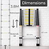 Neo Extendable Portable Foldable Telescopic Ladder EN131 3.8M Steel view 7
