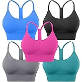 Evercute Racerback Sports Bras Padded Y Racer Back Cropped Bras for Yoga Workout Fitness Low Impact