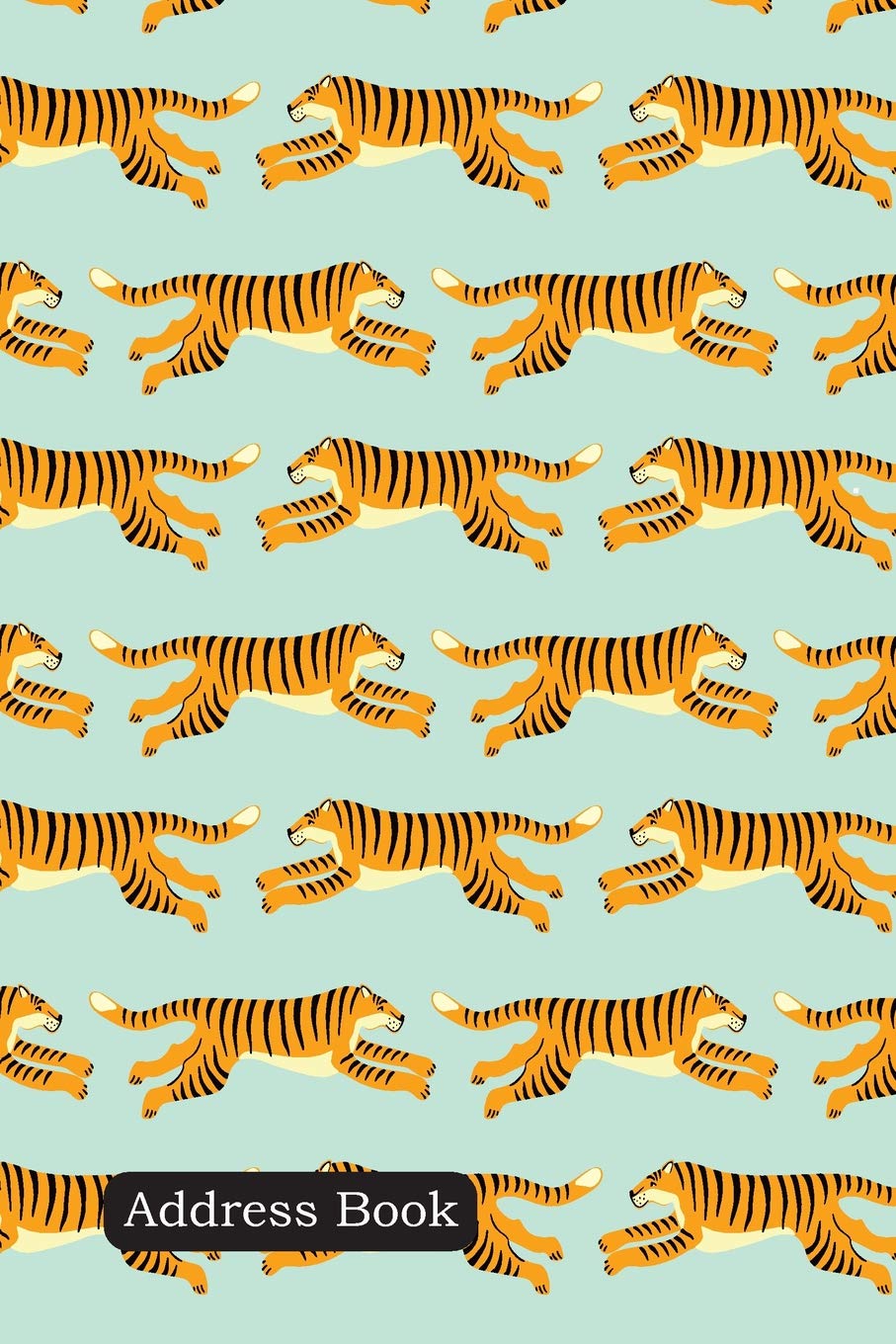 Address Book: Include Alphabetical Index With Seamless exotic pattern with tigers cover
