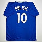 Facsimile Autographed Christian Pulisic Chelsea FC Blue Reprint Laser Auto Soccer Jersey Size Men's XL