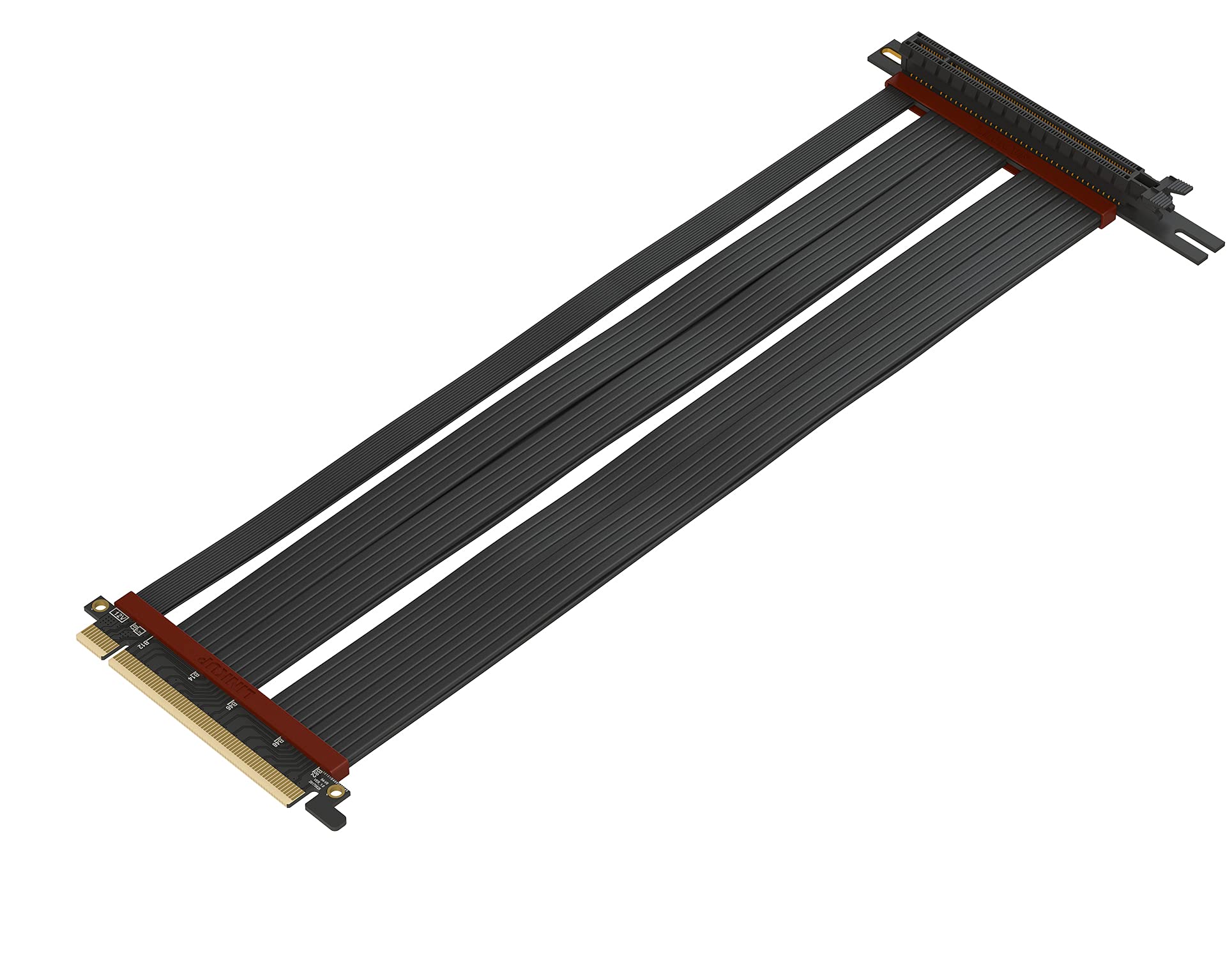 LINKUP - Extreme4+ PCIe 4.0 X16 Riser Cable [RTX4090 RX6950XT x570 Z690 Tested] Twinax Shielded High-Speed Vertical Mount Gaming PCI Express Gen4 | 270 Degree Left Angle Socket (30cm)