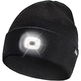 Etsfmoa Unisex Beanie with The Light, Gifts for Men Dad Father Winter Caps | Hands Free Lighted Hat,Soft Warm and Comfortable , Ideal for walking the dog and working outdoors at night