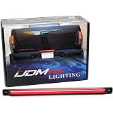iJDMTOY LED Truck Tailgate ID Light Bar For Chevy Silverado/GMC Sierra | Fit 2500/3500 HD Dually, Full LED Strip Design, F1 Style Strobe Flash Feature, Tail/Clearance Lighting, Direct Fit, Smoked