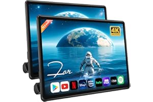 AINAVITO 13.5 Inch Android Car Headrest Monitor for Back Seat, Wireless Phone Mirroring Touch Screen Car TV with 4K Video Decoding/WiFi/Bluetooth/HDMI/USB Rear Seat Entertainment (4G+64G with 2*Pcs)
