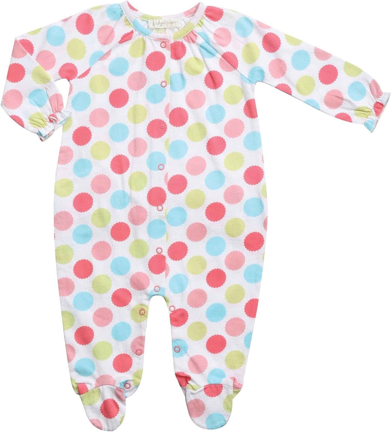 Angel Dear Babygirls Newborn Scallop Dot Footie Clothing