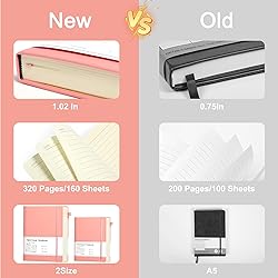 CAGIE Lined Journal Notebook, 320 Pages College