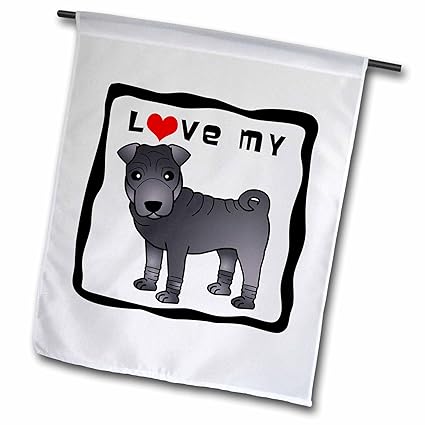 Amazon Com 3drose Fl 47621 1 I Love My Chinese Shar Pei Blue