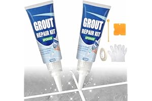 JOYAONE Tile Grout Repair Kit, 2 Pack Fast Drying Grout Filler for Bathroom, Kitchen, Shower, Versatile Triple Use with Grout Sealer, Replace Grout Pen for Restore and Renew Tile Joints Line(White)
