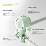 JISULIFE Stroller Fan Bladeless Safe Turbine Air Turbo Night Light Green view 6