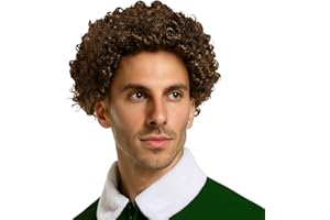 Xambop Short Curly Dark Brown Rocker Party Wig Halloween Christmas Cosplay Costume Full Wigs