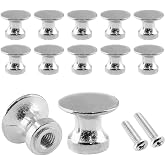Uenhoy 12 Pcs 1/2" Mini Cabinet Knobs Zinc Alloy Pulls Jewelry Box Silver | 3 Screw Sizes 12mm 16mm 20mm, Vintage Style For Jewelry Boxes, Rust Resistant, Compact 12mm Diameter, Simple Install