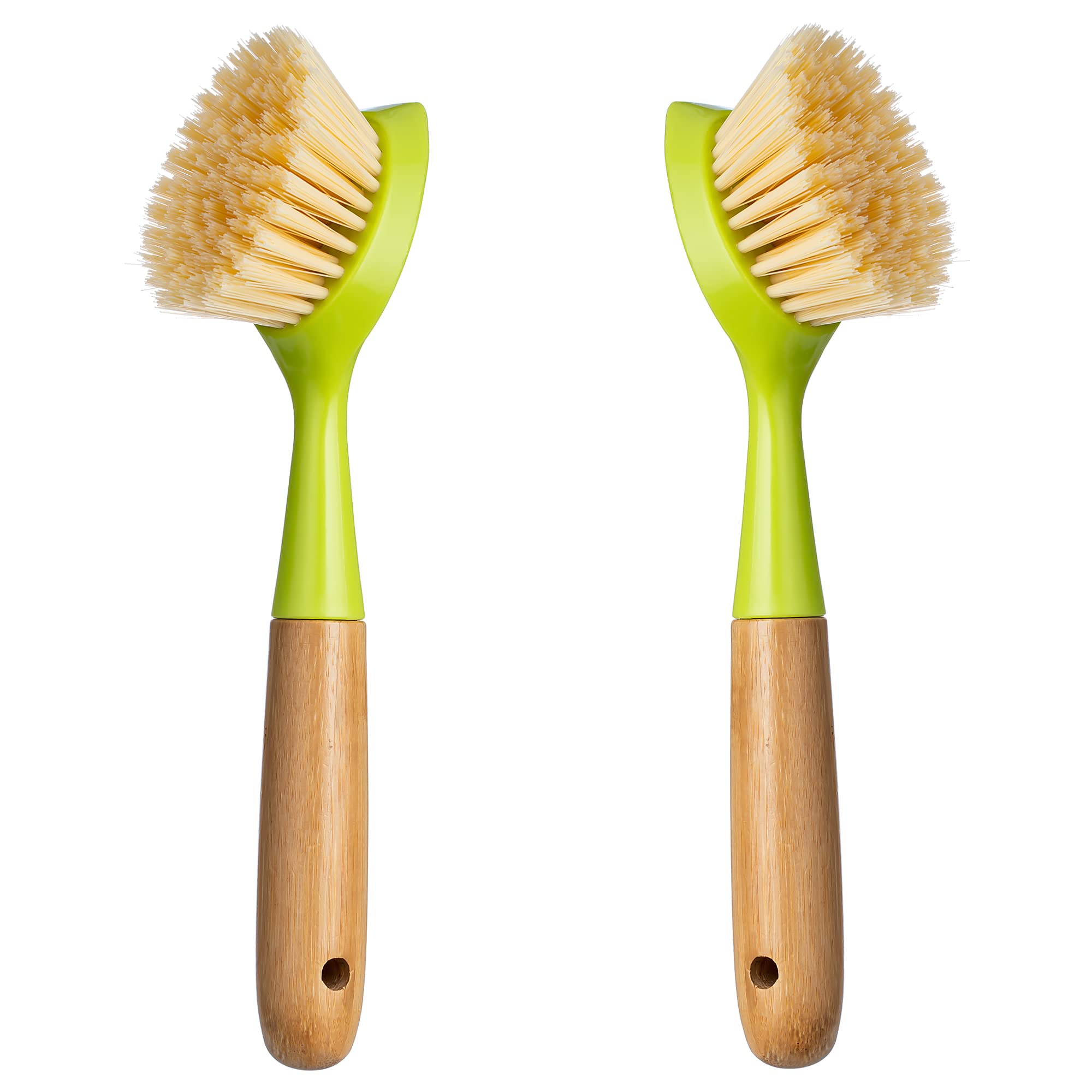 2 Pack Kitchen Dish Brush Bamboo Handle Dish