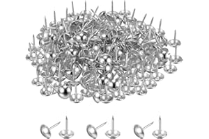 MECCANIXITY Upholstery Tacks for Furniture, 5/16 Inch (7.5 x 17mm) Metal Round Black Thumb Tacks for Wall Decorative Upholste