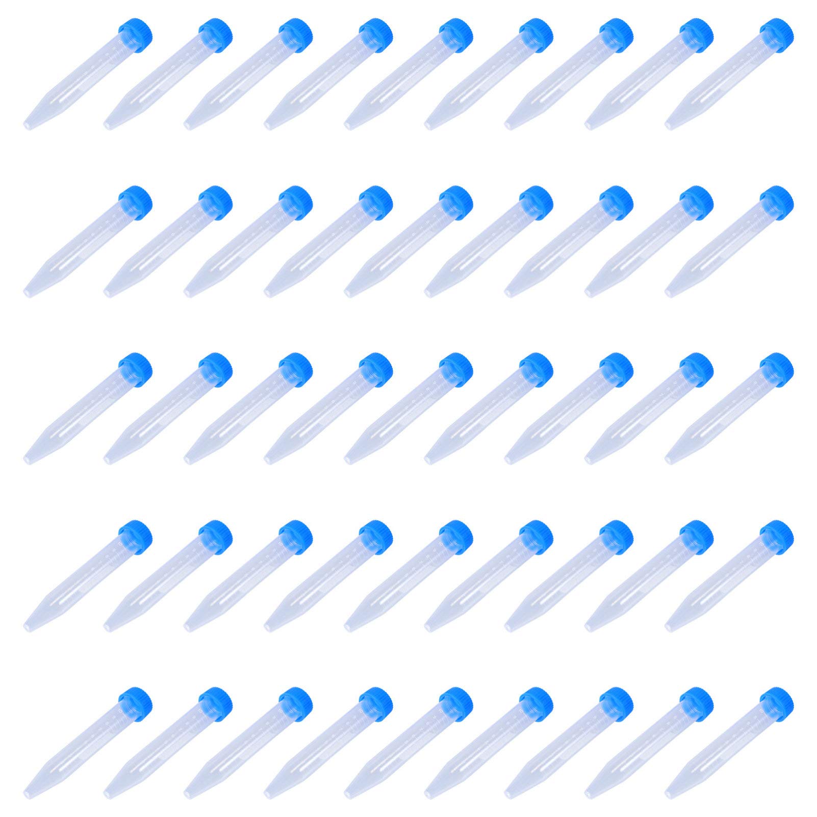 Balacoo 100Pcs 10ML Centrifuge Tubes Scientific Experiment Test Tubes (Conical), Transparent, 10.5X2CM