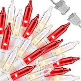 LAMPHOME 100 Count Red Clear Valentine Lights, Connectable 20ft Valentine Room Lights, Plug in Christmas String Light Indoor Outdoor for Christmas Bedroom Valentines Party Galentine's Day Decoration