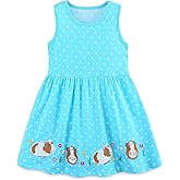 Hongshilian Toddler Girls Casual Cotton Dress Cartoon Appliques Short Sleeve Summer Playwear Dresses