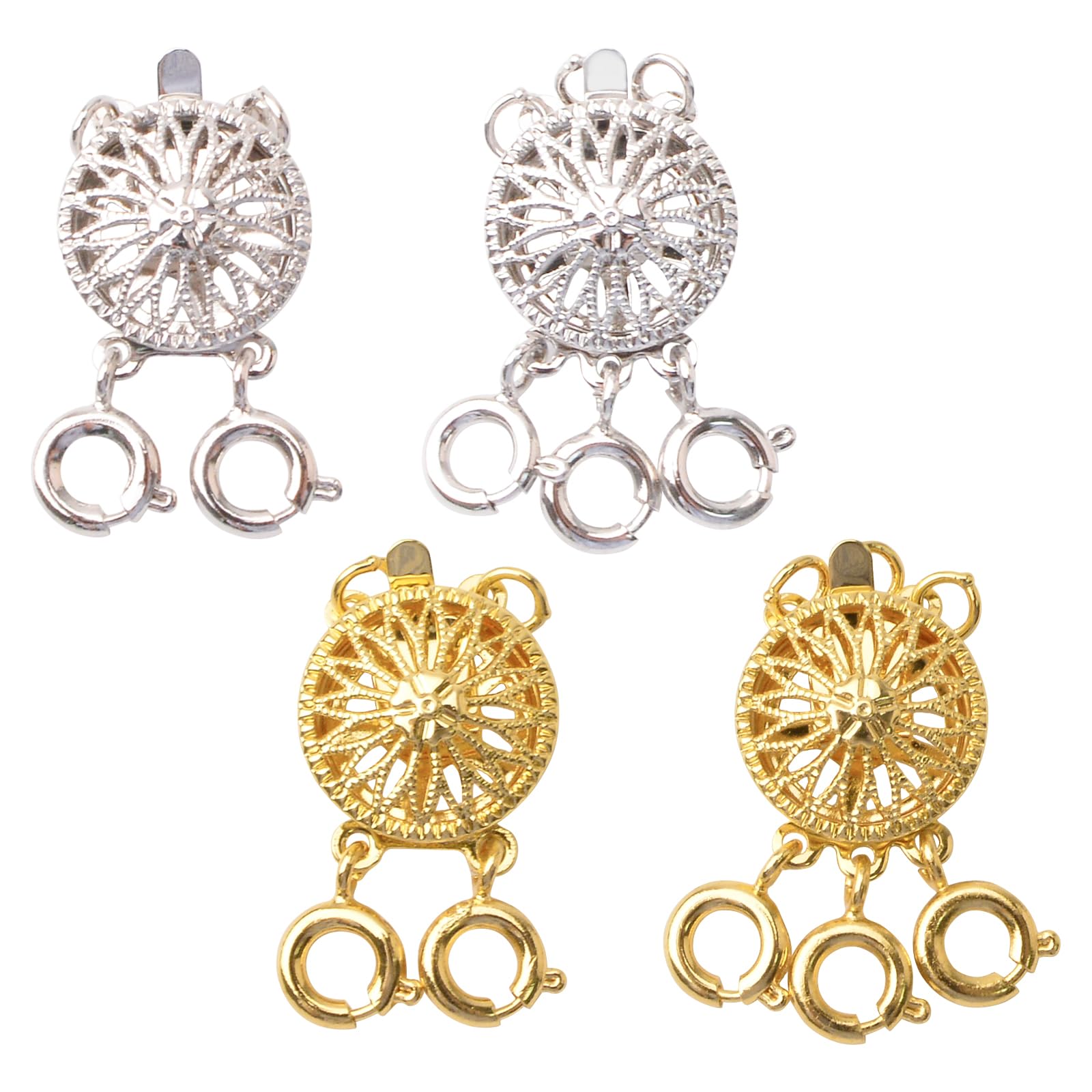 URROMA Layered Jewelry Clasp Sunflower Necklace Buckle, 4pcs Layered Necklace Clasps Bracelet Clasp Necklace Connector for Layering Layer Necklace Clasp Necklace Layering Hook